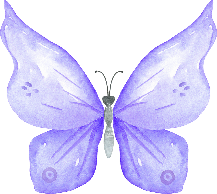 Watercolor Purple Butterfly 